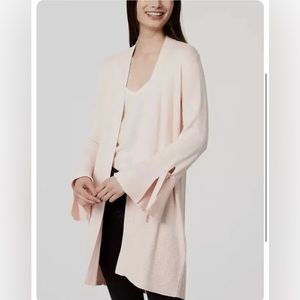 LOFT Pretty Ballerina Pink Duster Cardigan with Bow Tie Sleeeves